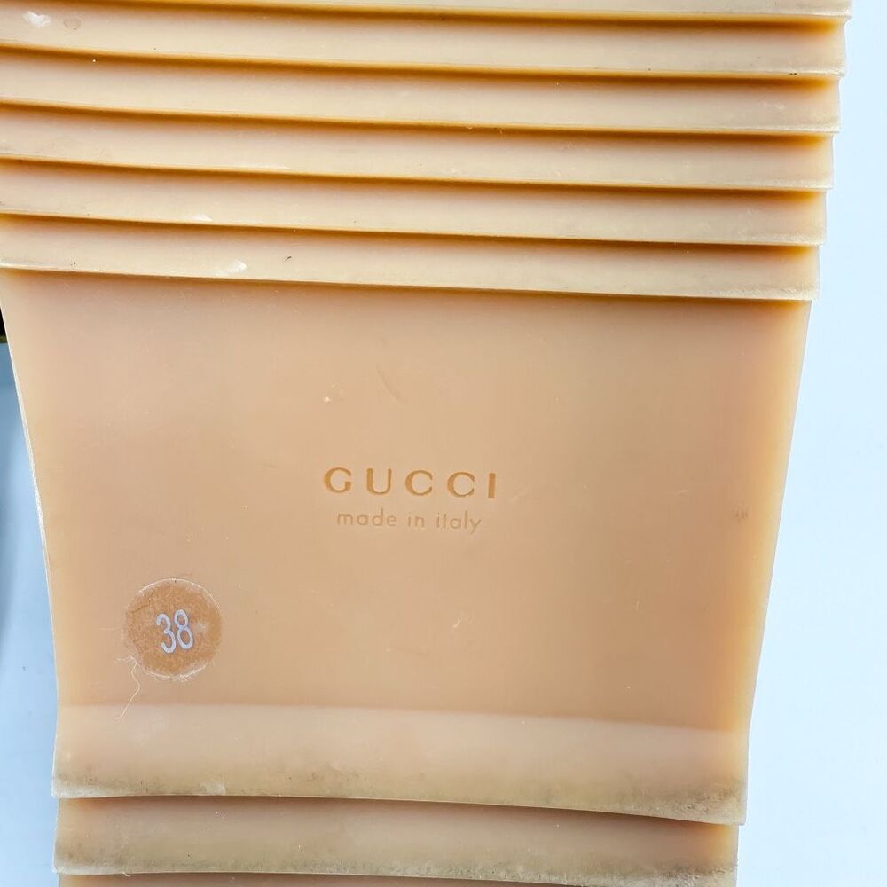 Gucci GG Logo Monogram Raffia Sandals Slides EU 38 US 8 - Picture 10 of 12